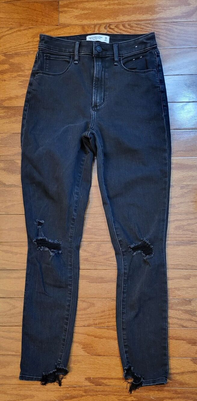 Abercrombie & Fitch The Super Skinny Ankle High Rise Pant Black Women’s Sz 26/2R